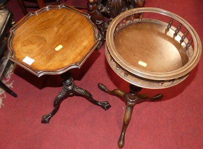 Lot 1436 - A mahogany floral carved pedestal wine table,...