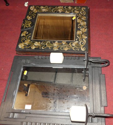 Lot 1443 - A contemporary iron framed wall mirror, with...