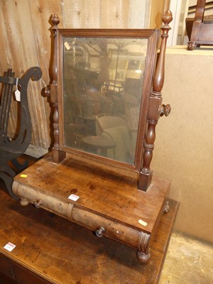 Lot 1453 - A Victorian mahogany swing dressing mirror, on...