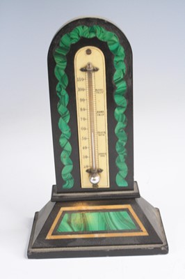 Lot 4251 - A Victorian black slate and malachite inlaid...