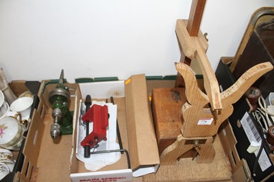 Lot 776 - A box of various clock repairing equipment