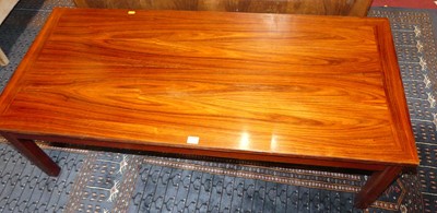 Lot 1461 - A 1970s hardwood rectangular low coffee table,...