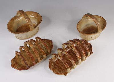 Lot 4047 - A near pair of Derbyshire stoneware five...