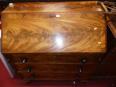 Lot 1474 - A Victorian flame mahogany crossbanded three...