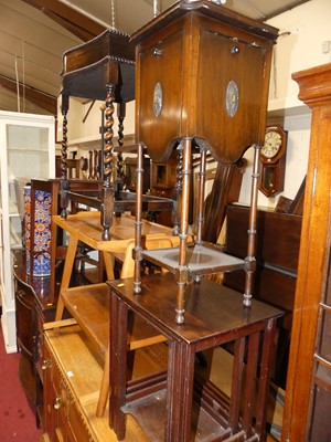 Lot 1485 - An early 20th century barleytwist oak canteen...