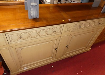 Lot 1504 - A contemporary cherry wood and cream painted...