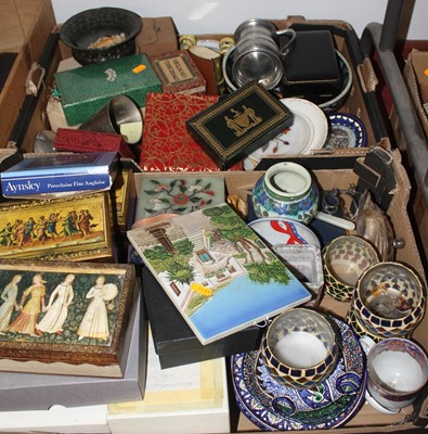 Lot 756 - Two boxes of ceramics and other items