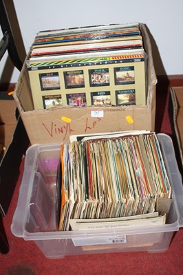 Lot 767 - Two boxes of vintage vinyl records to include...