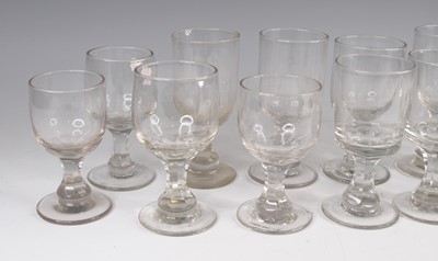 Lot 4091 - A matched set of eight Georgian glass rummers,...