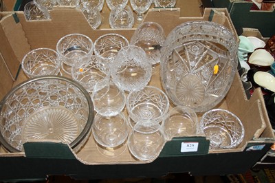 Lot 693 - A box of glassware to include cut brandy glasses