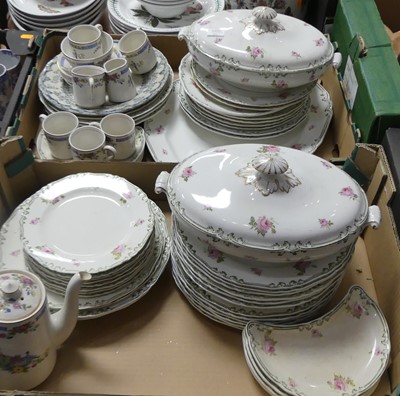 Lot 694 - Two boxes of china to include Bistow dinner wares