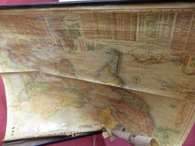 Lot 1115 - Bacon's New Chart of the World, rolled and...