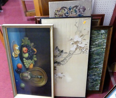 Lot 1118 - Assorted pictures and prints, pair of glazed...