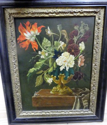 Lot 1122 - J. H. Van(?) - Still life with flowers in a...