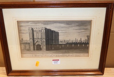 Lot 1127 - A prospective view of St Edmunds-Bury Abbey,...