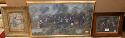 Lot 1130 - Continental school - The Garden Party, gouache,...