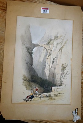 Lot 1148 - David Roberts - hand-coloured print, unframed,...