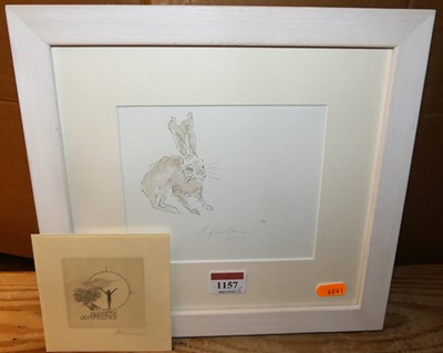 Lot 1157 - Joyce Gunn Cairns (b.1948) - Hare, watercolour,...