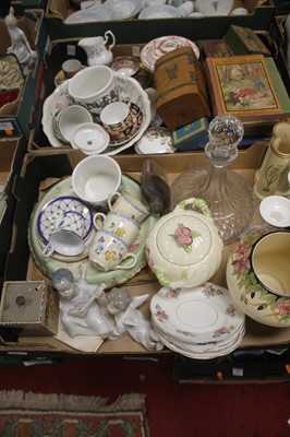 Lot 706 - Two boxes of ceramics and glass to include...