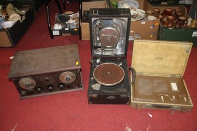 Lot 725 - A vintage Decca gramophone, together with two...