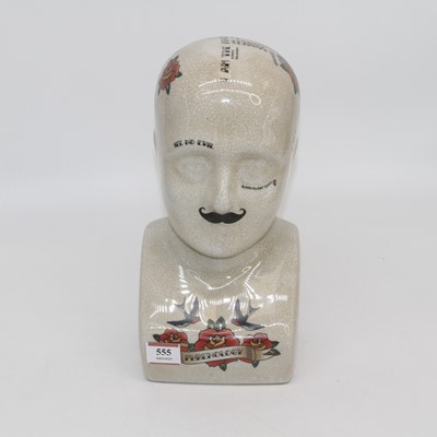 Lot 555 - A reproduction phrenology bust