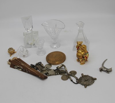 Lot 561 - A cut glass scent bottle and stopper, h.16cm;...