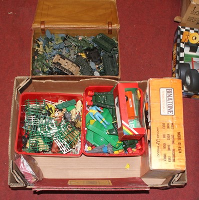 Lot 1549 - One box of various playworn childrens toys to...