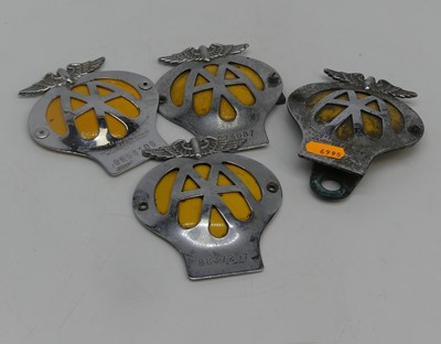 Lot 583 - Four early 20th century AA car badges