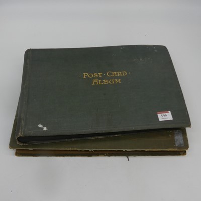 Lot 599 - Two Victorian postcard albums containing...