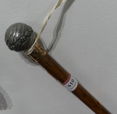 Lot 610 - A walking stick with a concealed sundial in...