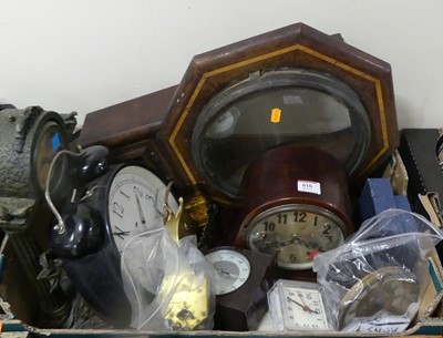 Lot 616 - A collection of clocks and clock parts