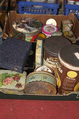 Lot 815 - Two boxes of vintage tins