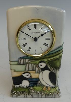 Lot 82 - A contemporary Moorcroft pottery clock in the...