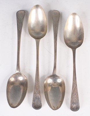Lot 4121 - A pair of George III silver tablespoons, in...