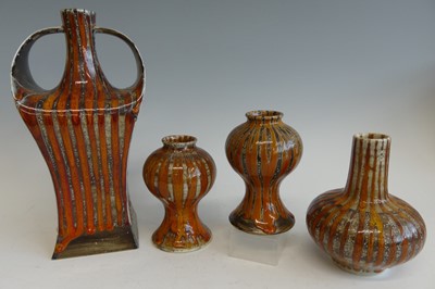 Lot 49 - A Black Ryden pottery vase in the Baltic Amber...