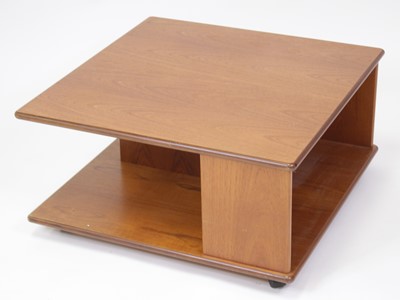 Lot 464 - A 1970s G-Plan teak square two-tier coffee...