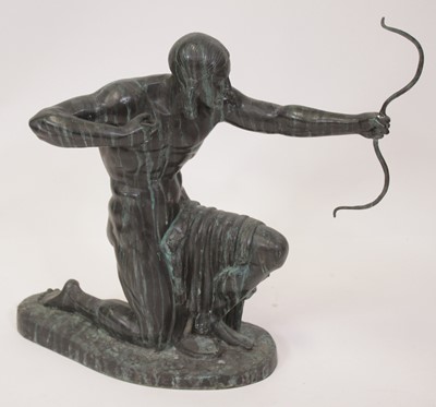 Lot 283 - A large bronzed metal figure of a Grecian...