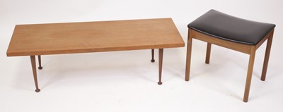 Lot 465 - A 1960s Danish teak low rectangular coffee...