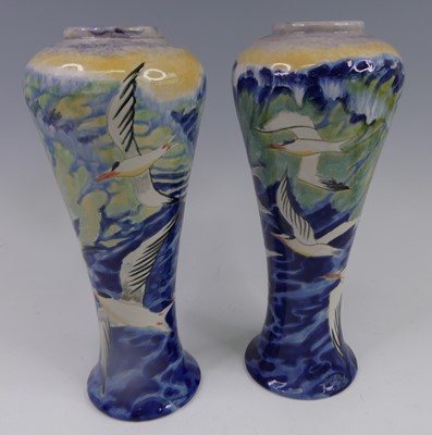 Lot 41 - A large pair of Cobridge Stoneware vases, each...
