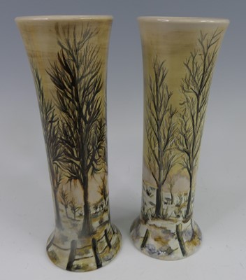Lot 35 - A pair of Cobridge stoneware vases in the...