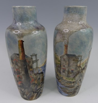 Lot 43 - A pair of Cobridge Stoneware vases in the...