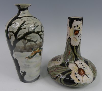 Lot 36 - A Cobridge Stoneware vase, underglaze painted...
