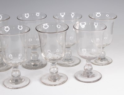 Lot 4089 - A matched set of twelve Georgian glass rummers,...