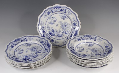 Lot 4034 - A Hicks and Meigh ironstone blue and white...