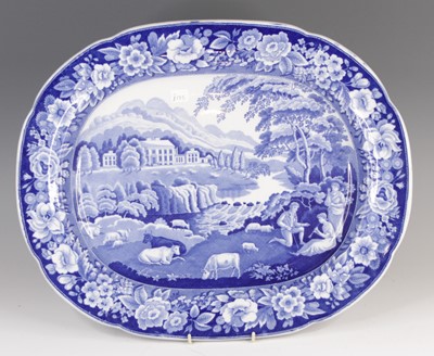 Lot 4042 - A Staffordshire blue and white transfer...