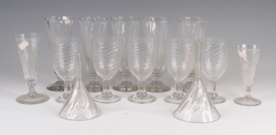 Lot 4088 - A collection of Georgian wrythen glassware, to...