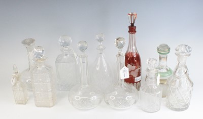Lot 4094 - A Regency glass triple neck decanter, of...