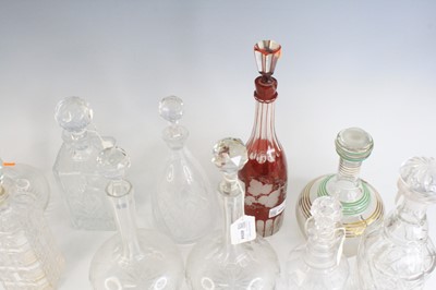 Lot 4094 - A Regency glass triple neck decanter, of...