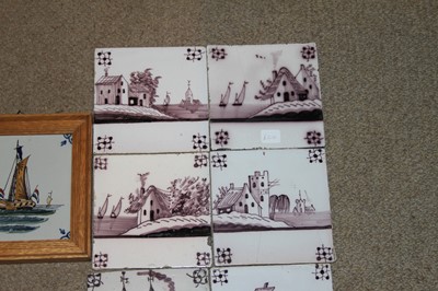 Lot 4015 - A matched set of eight Dutch tiles, probably...