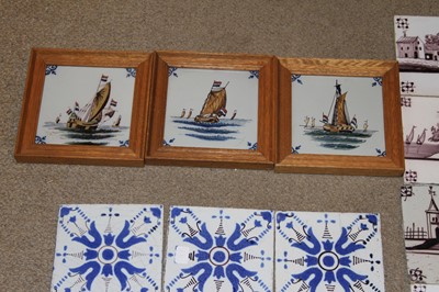 Lot 4015 - A matched set of eight Dutch tiles, probably...